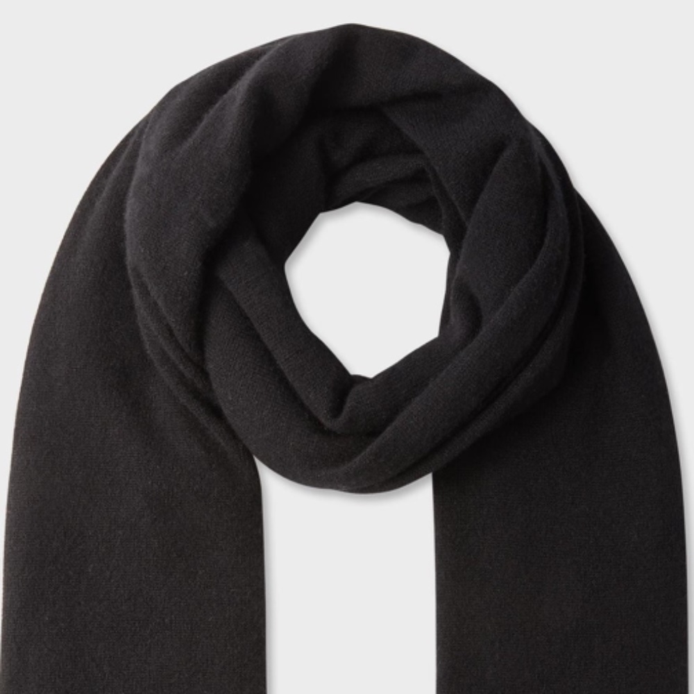 White + Warren  Black Cashmere Travel Wrap